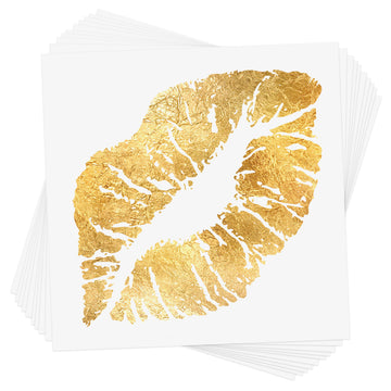 Love the Golden Kiss metallic gold party tats from Flash Tattoos! #FLASHTAT @FlashTattoos